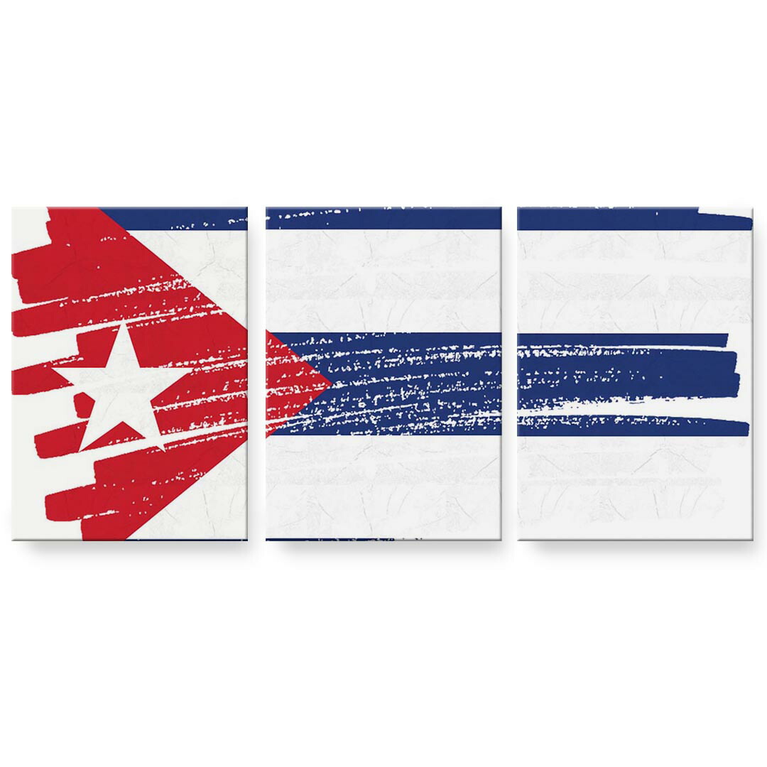 作物ダイアログボックス 3連 3枚仕掛ける 絵  絵図  飾り付け igsticker 594mmx420粍 A2  映し絵 飾り付け 木枠 室内装飾 かっこ良い   018426 少尉 cuba キューバ共和国 インテリア・寝具・収納-壁紙・装飾フィルム-アートパネル・アートボード