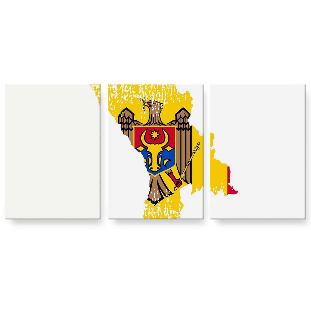 アートパネル 3連 3枚セット 絵 絵画 飾り igsticker 594mmx420mm A2 フォト 壁掛け 木枠 インテリア おしゃれ 018888 国旗 moldova モルドバ|kabeコレ