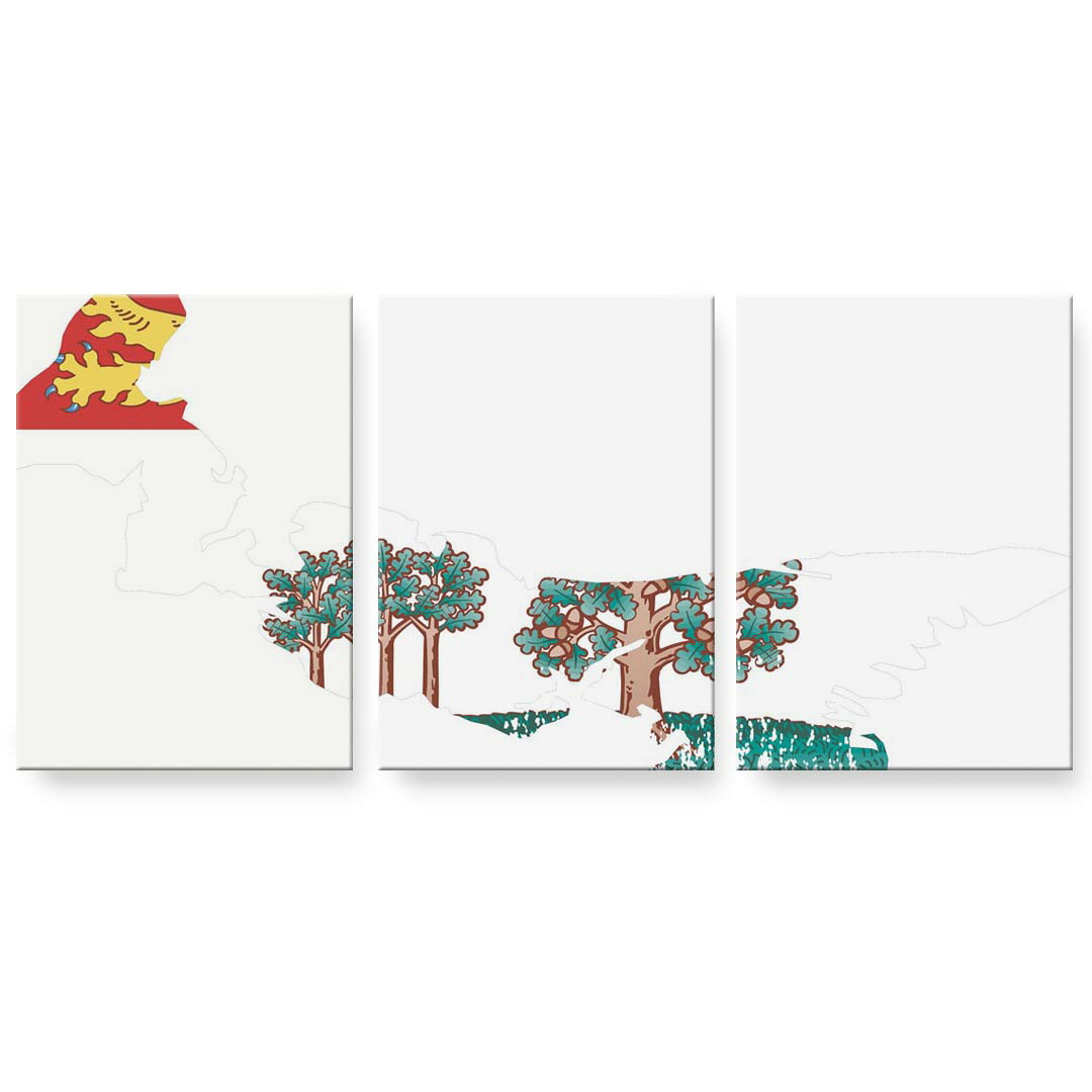 作物ダイアログボックス 3連 3枚仕掛ける 絵  絵図  飾り付け igsticker 594mmx420粍 A2  映し絵 飾り付け 木枠 室内装飾 かっこ良い   018925 少尉 大公・エドワード島 壁紙・装飾フィルム-インテリア・寝具・収納
