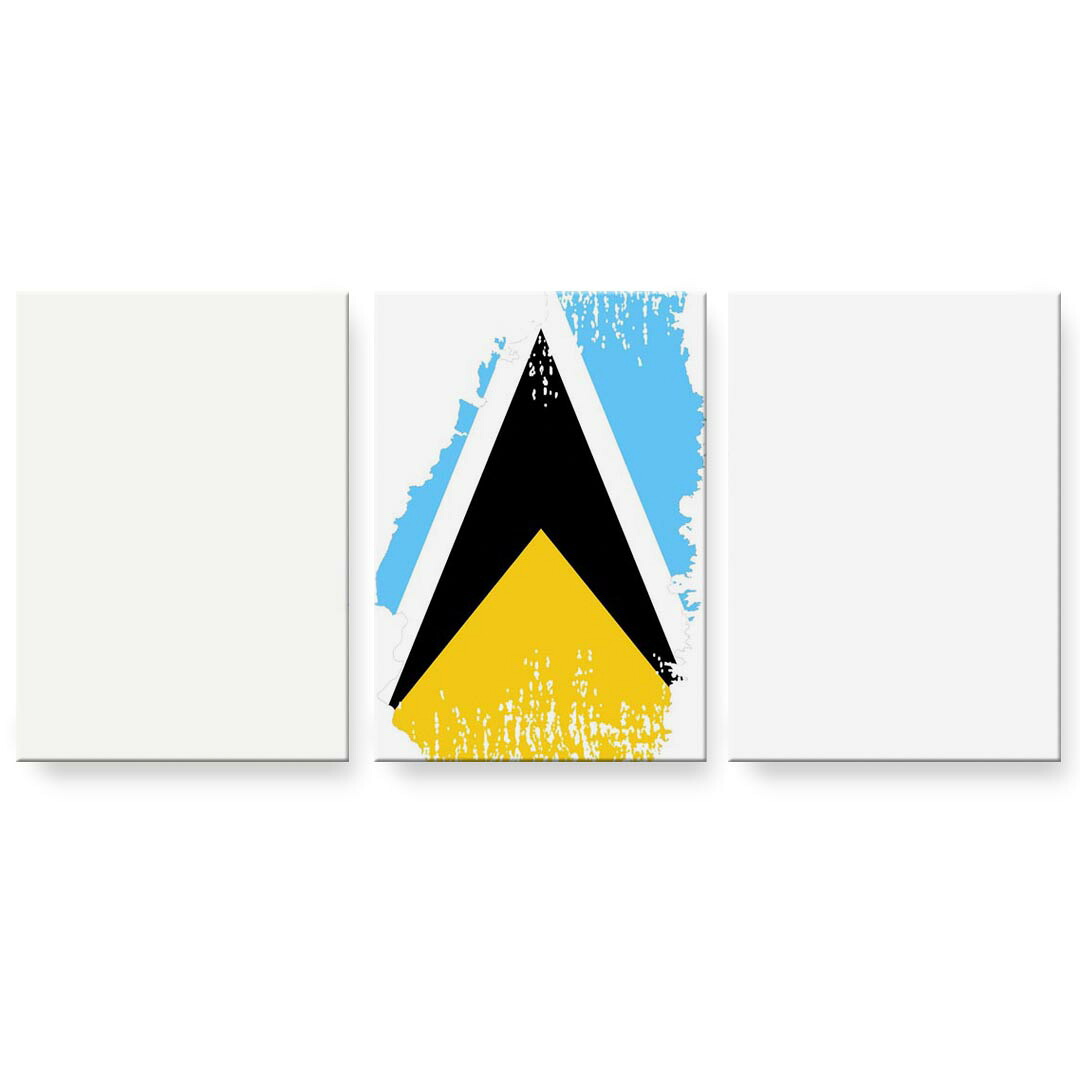 アートパネル 3連 3枚セット 絵 絵画 飾り igsticker 594mmx420mm A2 フォト 壁掛け 木枠 インテリア おしゃれ 018933 国旗 saint_lucia セントルシア