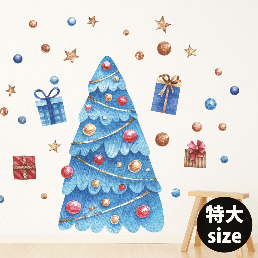 楽天市場 クリスマス シール式ウォールステッカー Xmas 冬休み プレゼント 12月25日 ツリー サンタ 飾り 60 1cm 特大サイズ Kabeコレ