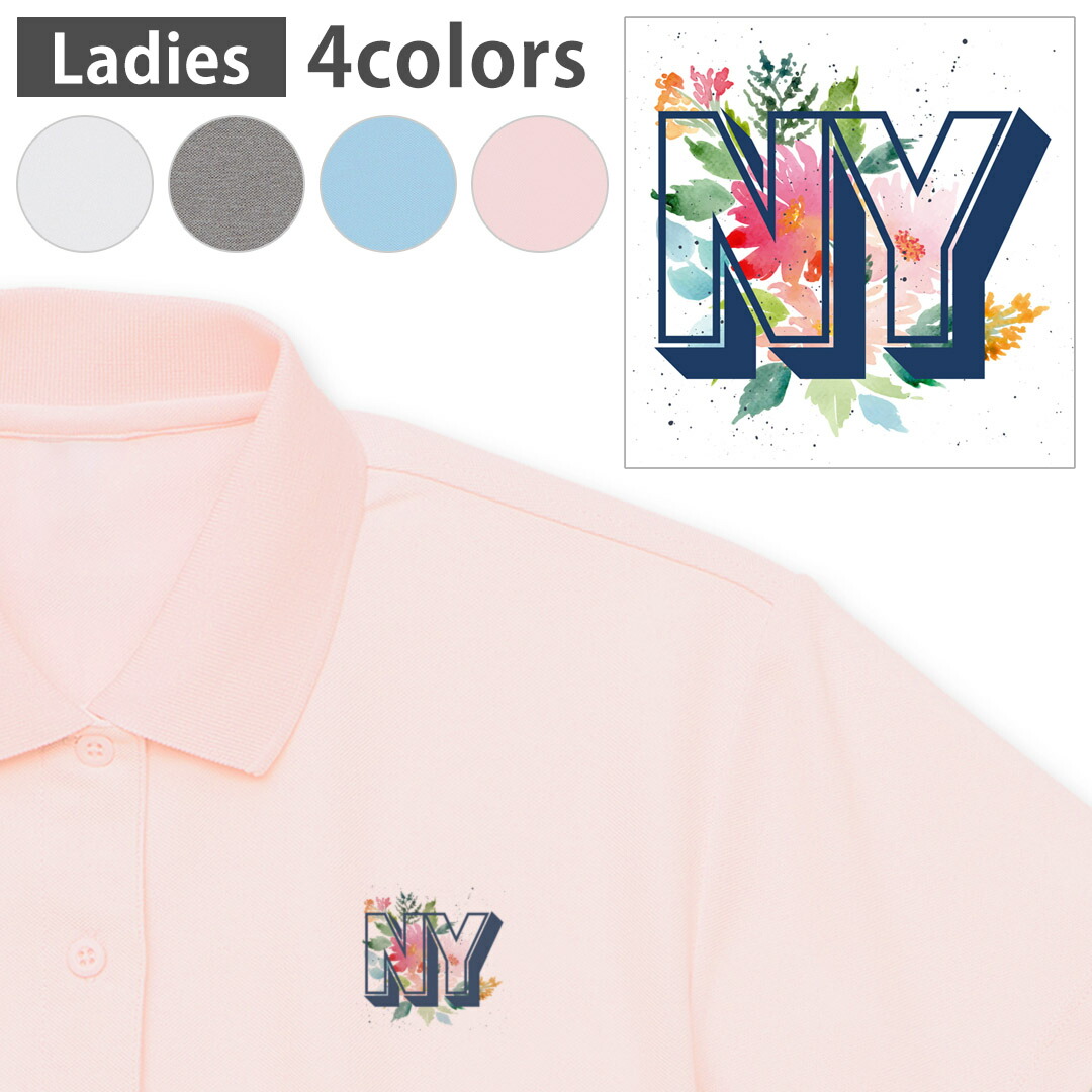 選べる4カラー レディース 女性 ウーマン ドライポロシャツ 鹿の子 メンズ 半袖 ホワイト グレー ライトブルー ベビーピンク ワンポイントデザイン Polo Shirt シワが付きにくい 乾きやすい M L ワンポイント ｎｙ ニューヨーク おしゃれ クール セール開催中最短