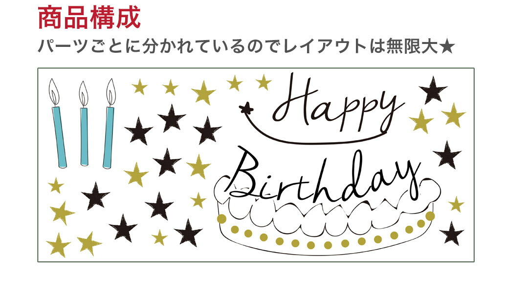 楽天市場 誕生日 シール式ウォールステッカー 誕生日 ウォールステッカー 飾り 90 90cm シール式 ケーキ ガーランド バースデーパーティ飾り 風船 バルーン 壁紙 お祝い パーティ Diy Anniversary ケーキ 星 ろうそく Kabeコレ