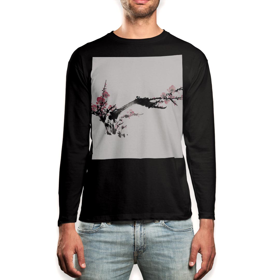 イオラニ 居楽仁 イオラニ 豪華刺繍 虎 桜 ロングTシャツ ブラック 