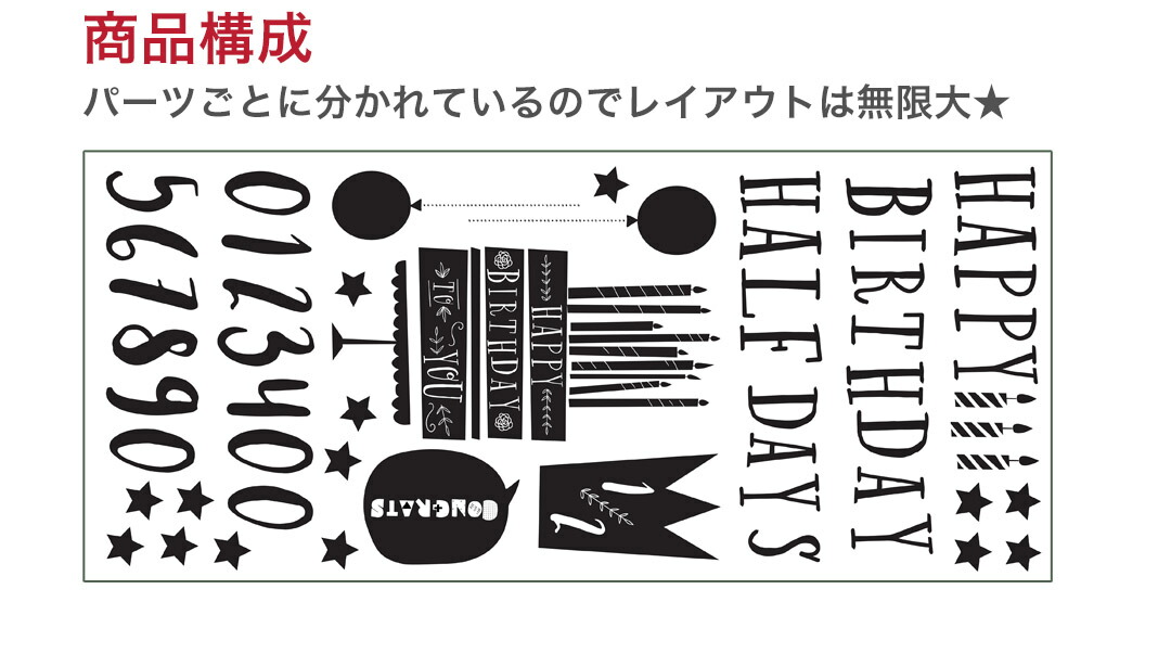 楽天市場 ハーフバースデー シール式ウォールステッカー 1 2 誕生日 ウォールステッカー 飾り 60 60cm シール式 ケーキ ガーランド バースデーパーティ飾り 風船 バルーン 壁紙 お祝い パーティ モノトーン おしゃれ 数字 Kabeコレ