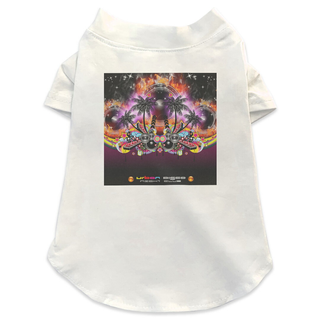 楽天市場 犬専用tシャツ 選べる5size 小型犬 袖あり 半袖 ホワイト デザイン T Shirt Xs S M L Xl ペットウェア ペット服 カジュアル おしゃれ コットン 綿 クール パーティー ディスコ イラスト Kabeコレ
