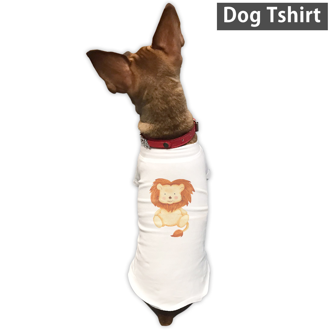 楽天市場 犬専用tシャツ 選べる5size 小型犬 袖あり 半袖 ホワイト デザイン T Shirt Xs S M L Xl ペットウェア ペット服 カジュアル おしゃれ コットン 綿 アニマル ライオン かわいい 手書き風 Kabeコレ