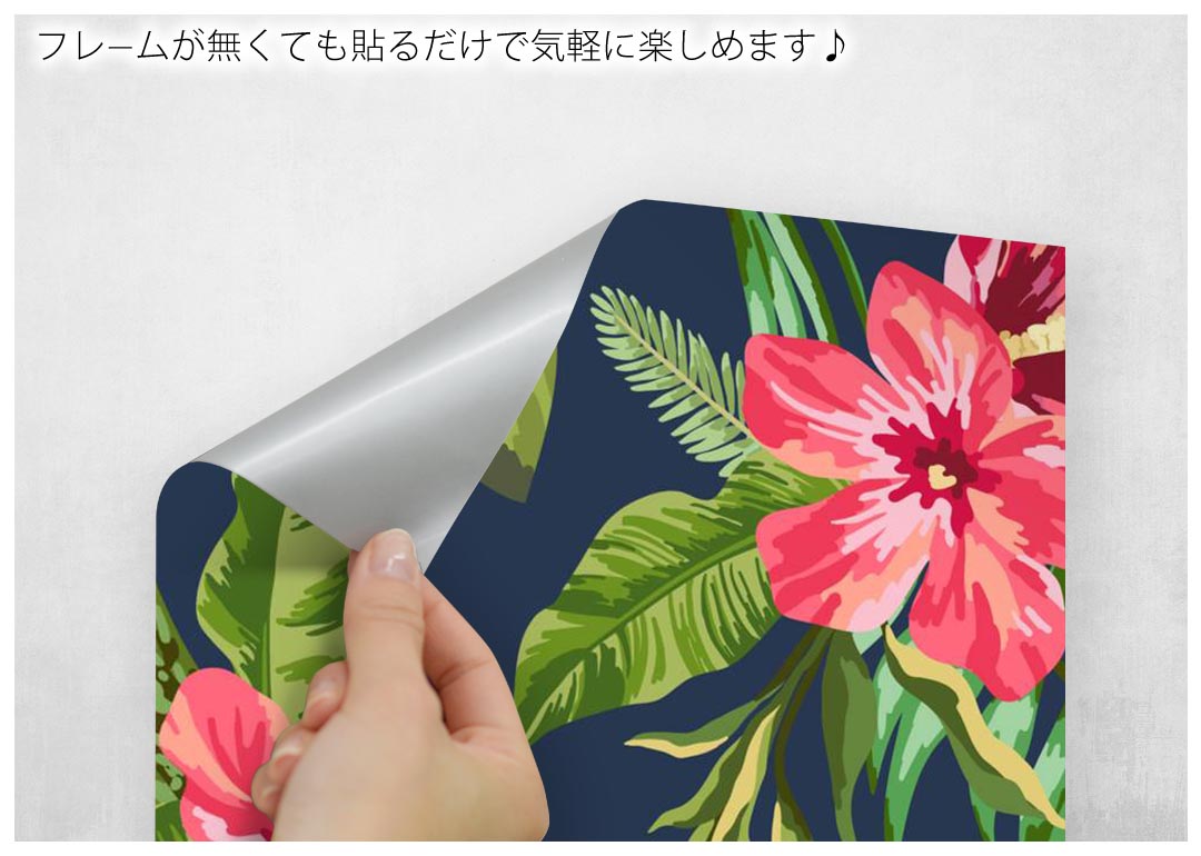 楽天市場 ポスター ウォールステッカー シール式ステッカー 飾り 3 254 六つ切り 写真 フォト 壁 インテリア おしゃれ 剥がせる Wall Sticker Poster 0196 ハイビスカス 植物 ネイビー Kabeコレ