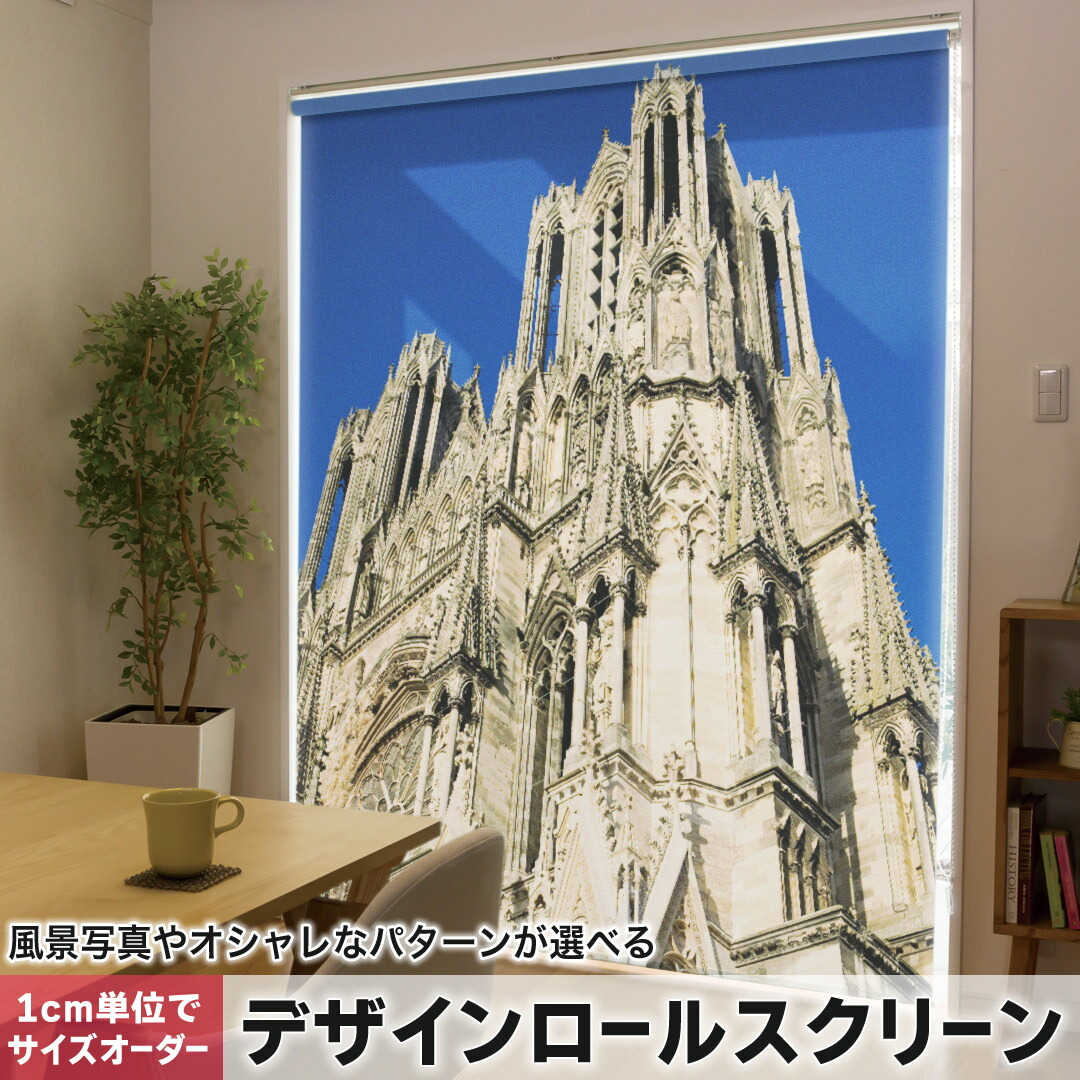 1cm単位サイズオーダー ロールスクリーン ロールカーテン オーダーメイド タチカワ 日本製 間仕切り カーテン 採光 非遮光 目隠し UVカット カーテンレール チェーン式 プル式 003259 その他 写真・風景 クール 外国　写真　景色　風景