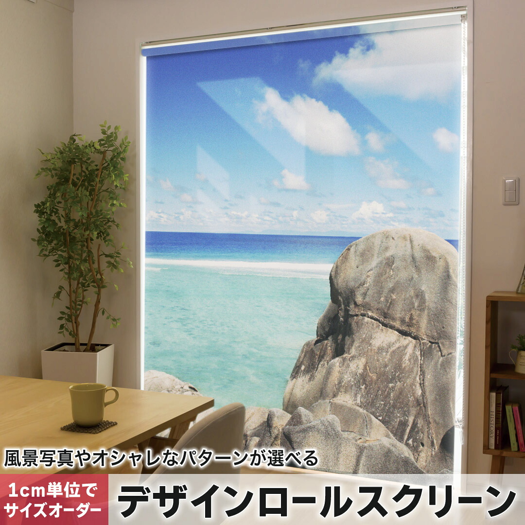 1cm単位サイズオーダー ロールスクリーン ロールカーテン オーダーメイド タチカワ 日本製 間仕切り カーテン 採光 非遮光 目隠し UVカット カーテンレール チェーン式 プル式 003290 クール 写真・風景 その他 外国　写真　景色　風景