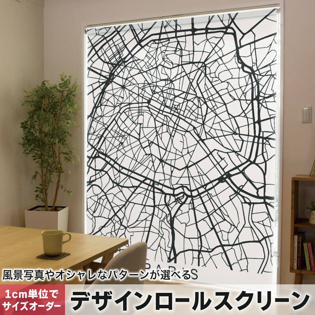 1cm単位サイズオーダー ロールスクリーン ロールカーテン オーダーメイド タチカワ 日本製 間仕切り カーテン 採光 非遮光 目隠し UVカット カーテンレール チェーン式 プル式 050154