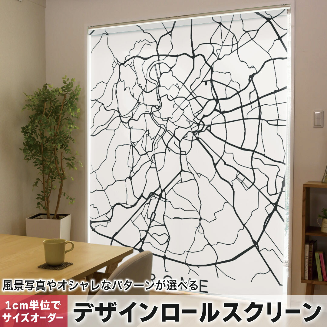 1cm単位サイズオーダー ロールスクリーン ロールカーテン オーダーメイド タチカワ 日本製 間仕切り カーテン 採光 非遮光 目隠し UVカット カーテンレール チェーン式 プル式 050155