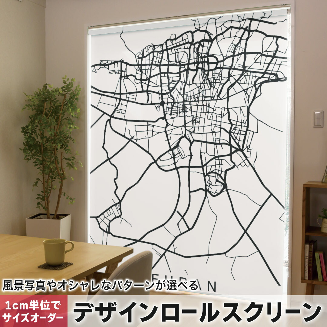 1cm単位サイズオーダー ロールスクリーン ロールカーテン オーダーメイド タチカワ 日本製 間仕切り カーテン 採光 非遮光 目隠し UVカット カーテンレール チェーン式 プル式 050163