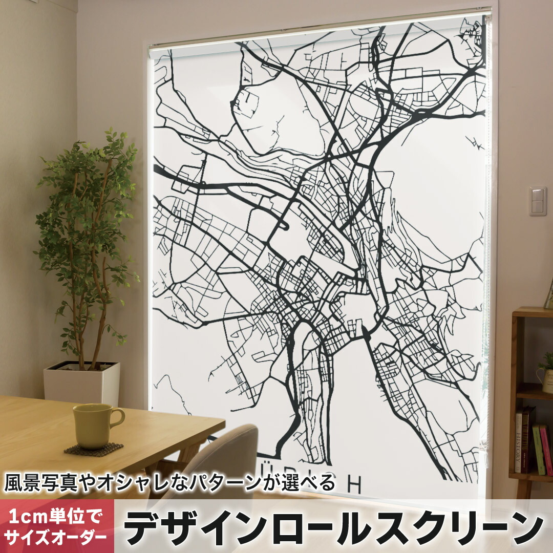 1cm単位サイズオーダー ロールスクリーン ロールカーテン オーダーメイド タチカワ 日本製 間仕切り カーテン 採光 非遮光 目隠し UVカット カーテンレール チェーン式 プル式 050169