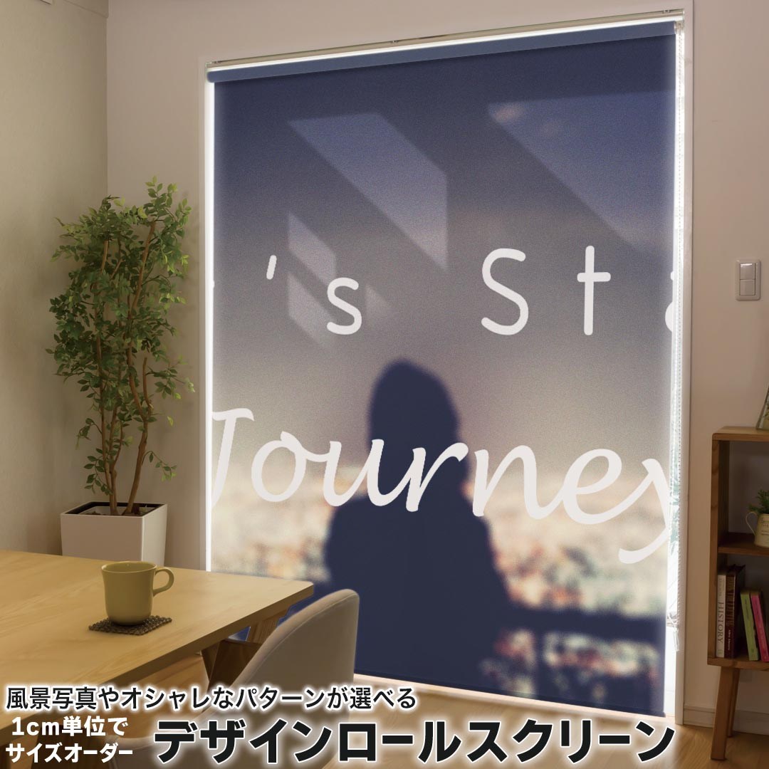 1cm単位サイズオーダー ロールスクリーン ロールカーテン オーダーメイド タチカワ 日本製 間仕切り カーテン 採光 非遮光 目隠し UVカット カーテンレール チェーン式 プル式 014242 英語　風景　メッセージ 9,060円