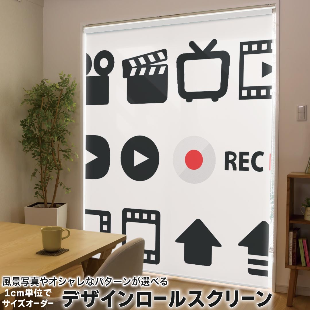 1cm単位サイズオーダー ロールスクリーン ロールカーテン オーダーメイド タチカワ 日本製 間仕切り カーテン 採光 非遮光 目隠し UVカット カーテンレール チェーン式 プル式 016204 録画　ビデオ