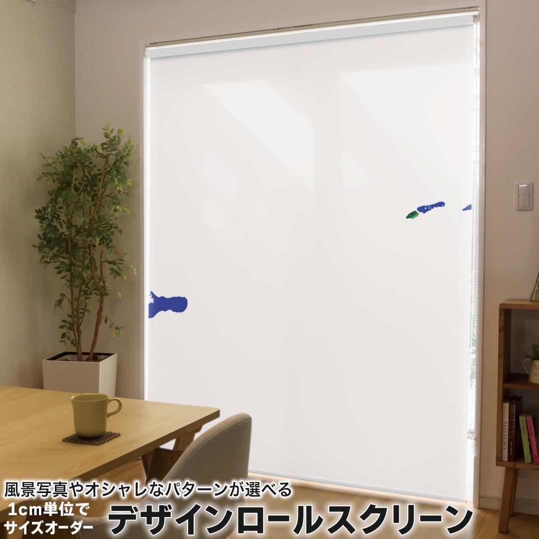 1cm単位サイズオーダー ロールスクリーン ロールカーテン オーダーメイド タチカワ 日本製 間仕切り カーテン 採光 非遮光 目隠し UVカット カーテンレール チェーン式 プル式 018793 国旗 cayman_islands ケイマン諸島