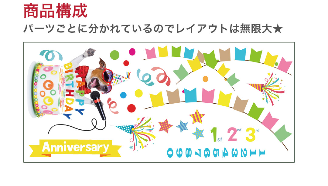 楽天市場 誕生日 シール式ウォールステッカー 誕生日 ウォール