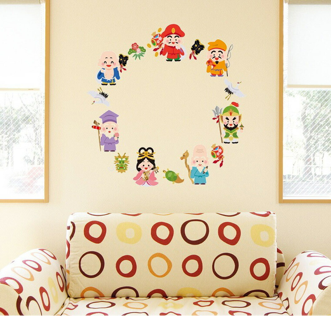 楽天市場 ウォールステッカー 商売繁盛 七福神 福 千万両 開運 商売 60 60cm シール式 装飾 おしゃれ 壁紙 はがせる 剥がせる カッティングシート Wall Sticker 雑貨 Diy プチリフォーム パーティー イベント 賃貸 お店 小売り 居酒屋 Kabeコレ