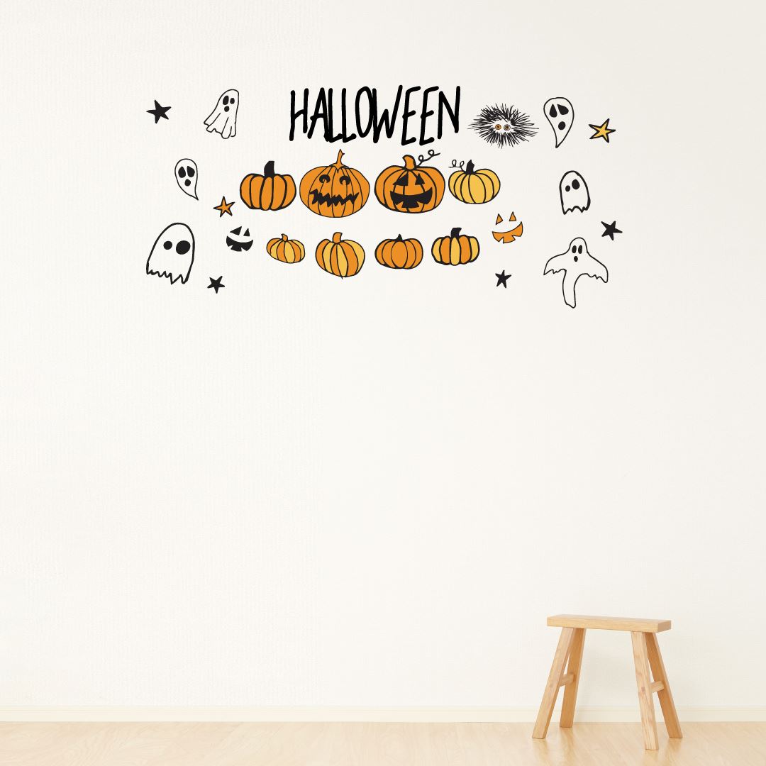 楽天市場 ハロウィン シール式ウォールステッカー Halloween ハロウィーン パーティ 文字 魔女 お菓子 60 60cm Halloween ハロウィン ハロウィーン かぼちゃ おばけ 星 Kabeコレ