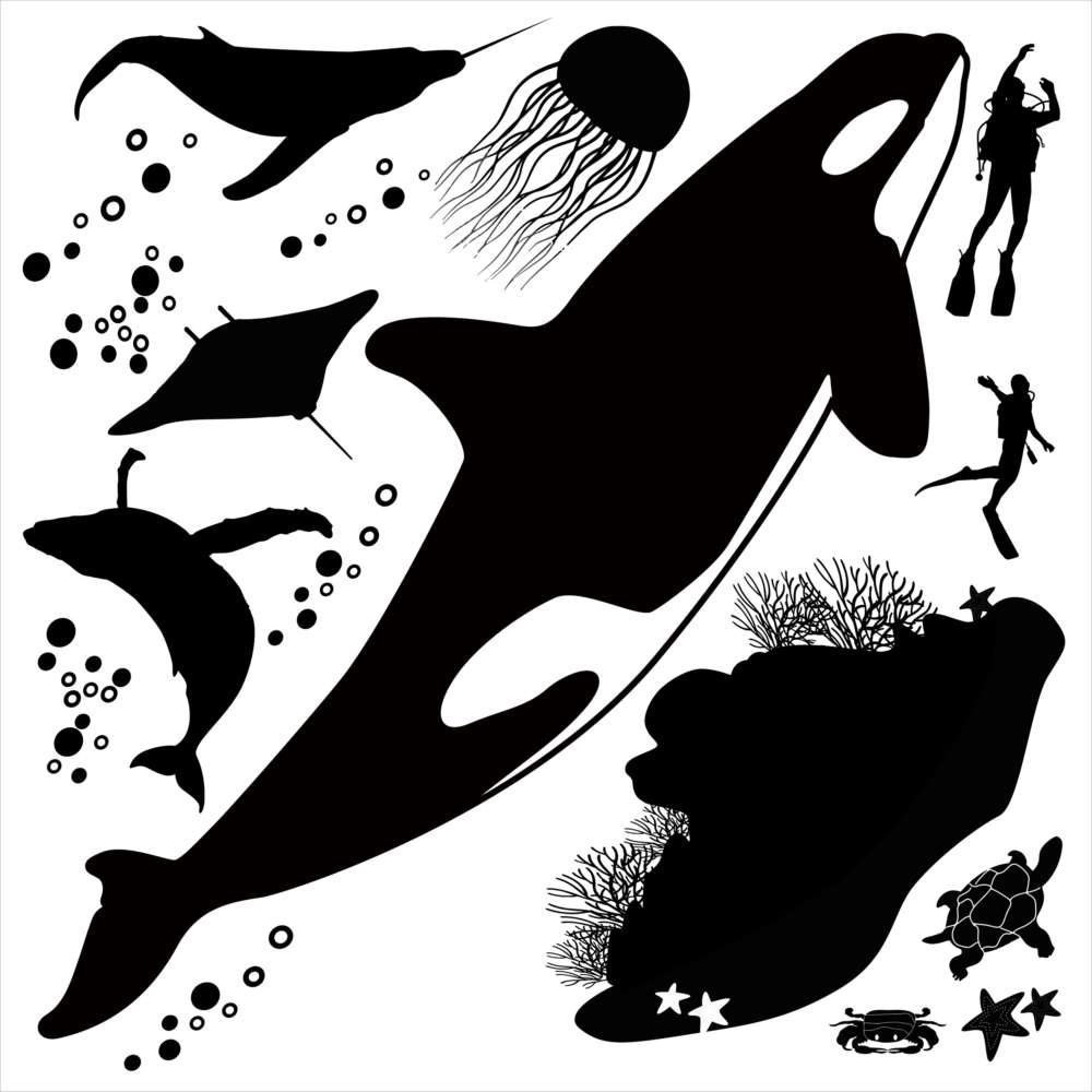 楽天市場 海の生物 シール式ウォールステッカー 魚 Fish Sea クジラ くじら イルカ いるか アクアリウム シャチ 飾り 90 90cm 剥がせる カッティングシート Wall Sticker 雑貨 ウォールステッカー Kabeコレ