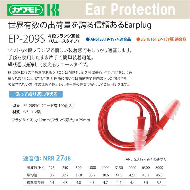 カワモト 耳栓 Ep 9s コード付 100組入り 耳栓 防音防具 遮音対策 難聴対策 医療用 Kanal9tv Com