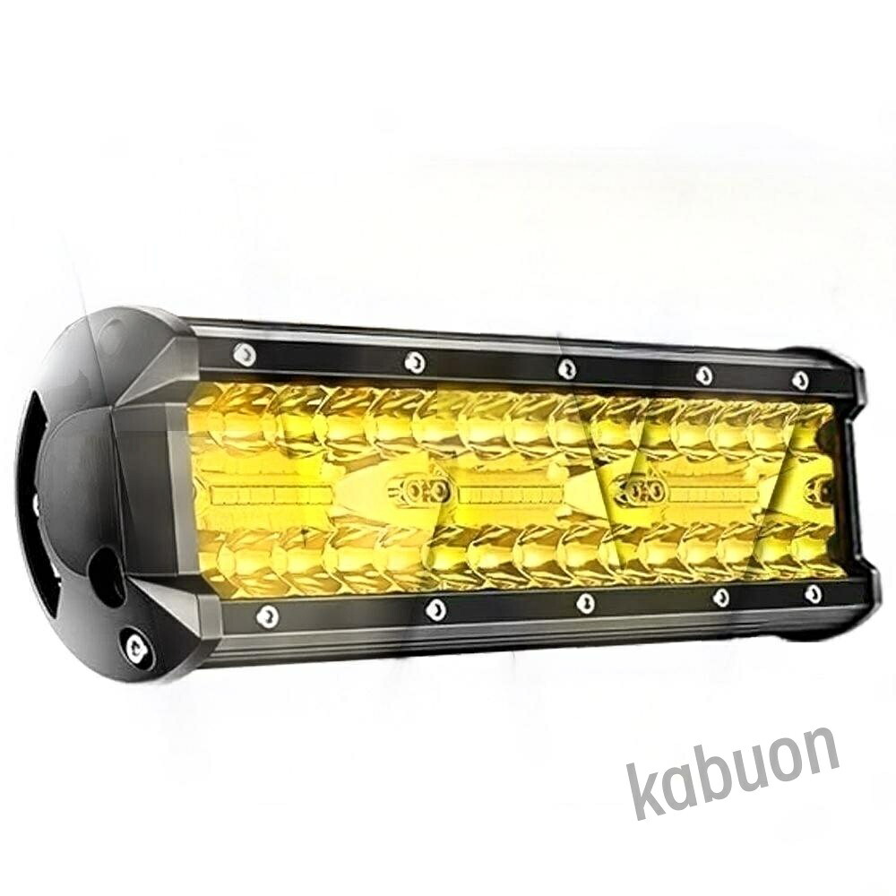 【9インチ 作業灯 イエロー 1~12個選択 】 LED 作業灯 ワークライト 12V/24V兼用 防水防塵防震 ジープ SUV 大型車 トラック ランクル 除雪車 トラクター 漁業用 農業機械 漁船 建設機械 道路 多用途 汎用｜かぶおん