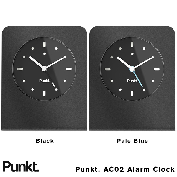 めざまし 時計 アラームクロック Punkt. AC02 alarm clock プンクト ジャスパー モリソン 日本製 ライト クオーツ ブラック ライトブルー 【お取り寄せ】