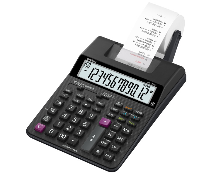 カシオ電卓計算機 プリンター電卓 計算プロセスや結果をプリントアウト HR-170RCBK【お取り寄せ】CASIO HR-170RC-BK|カデココ(家電とギフトの専門店)