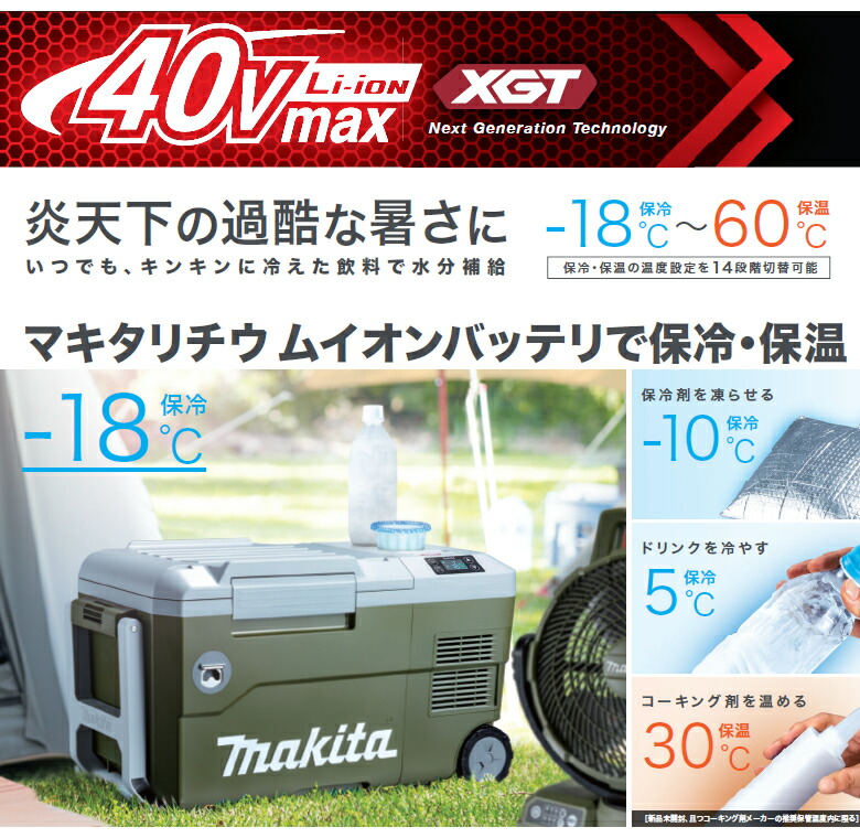 市場 マキタ 充電式保冷温庫 保温 ギフトラッピング対象外 マイナス18℃から60℃まで手軽に保冷 40Vmax 18V対応 容量20L