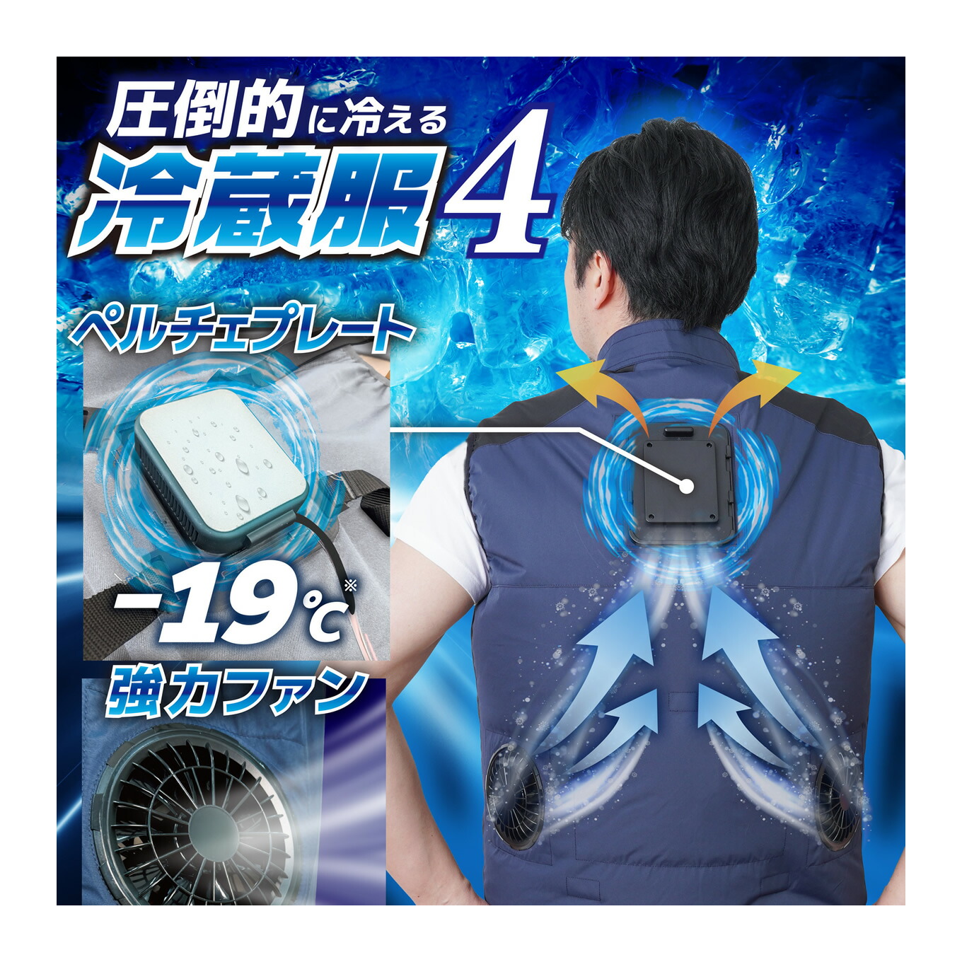 サンコー 冷蔵服 4 バッテリーセット ベストタイプ