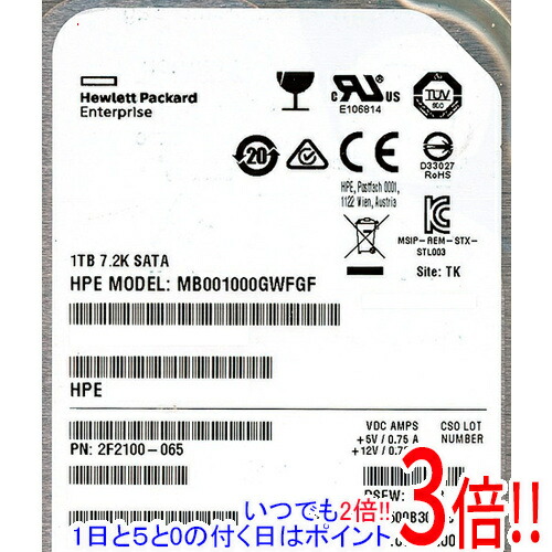 【1日と5.0のつく日、18日はポイント3倍！】【新品訳あり(箱きず・やぶれ)】 SEAGATE製HDD ST1000NM0008 1TB SATA600 7200 10,488円