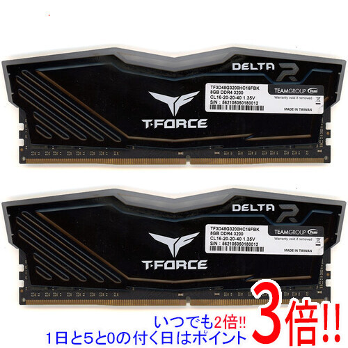 【中古】Team 事務机とっ始め用 TF3D48G3200HC16FBK DDR4 パソコン4-25600 8G 2枚組