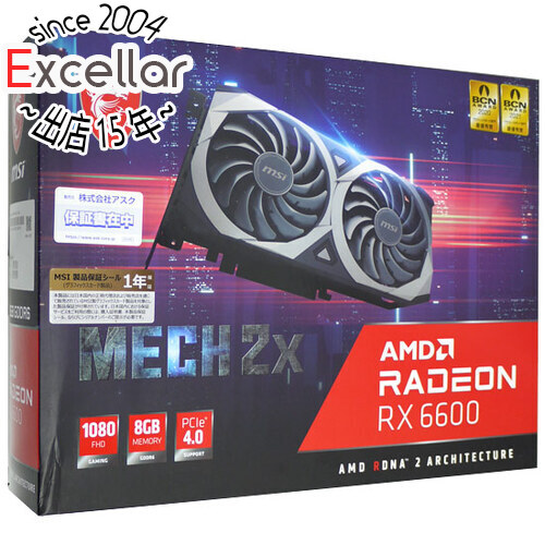 正規 PCIExp 8GB MSI製グラボ Radeon RX 6600 MECH 2X 8G