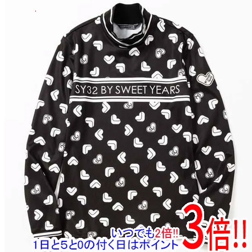 【1日と5.0のつく日、18日はポイント3倍！】SY32 by SWEET YEARS Lサイズ SWEET LOGO PRINTED L/S MOCK SYG-25A8-13 ブラック