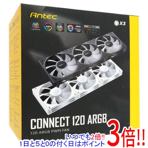 【1日と5.0のつく日、18日はポイント3倍！】Antec製 ケースファン Connect 120 ARGB_3PK
