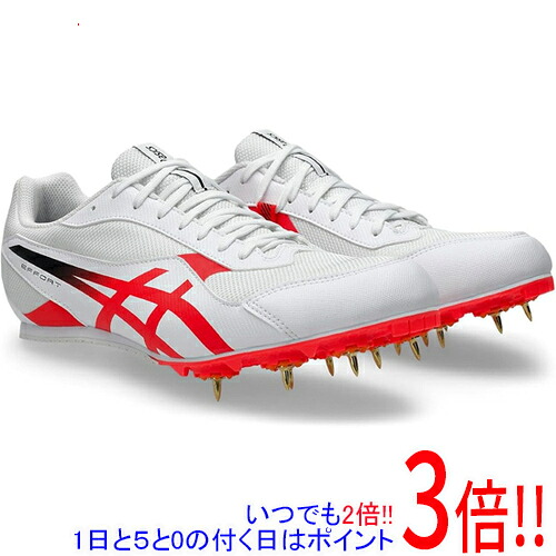 asics アシックス 25.5珊 地面シューズ スパイク EFFORT 14 1093A264 白いこと/閃光電球 赤いこと