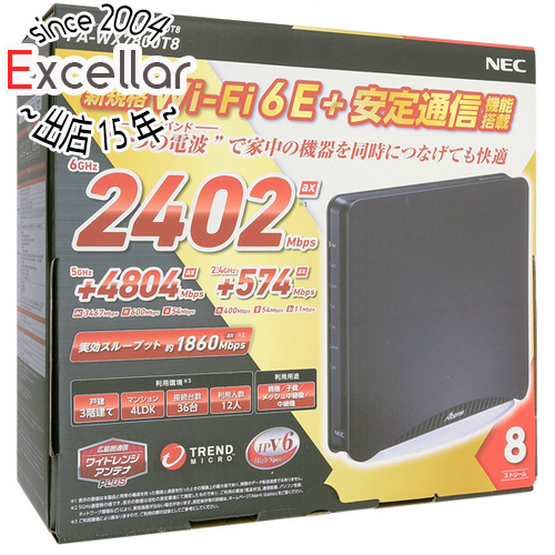 品数豊富！ 無線LANルーター Aterm WX7800T8 PA-WX7800T8 NEC製