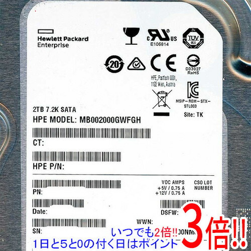 SEAGATE HDD ST2000NM0008 2結核症 SATA600 7200