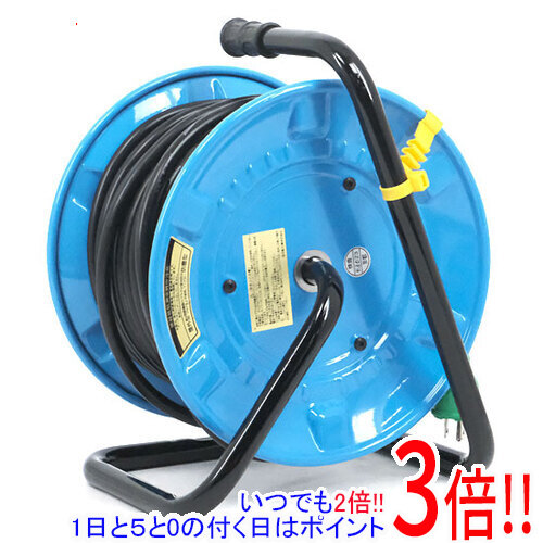 【1日と5.0のつく日、18日はポイント3倍！】【新品訳あり(箱きず・やぶれ)】 日動 電工ドラム 屋外型 アース付 30m NPW-E33