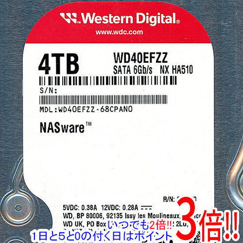 Western Digital HDD WD40EFZZ 4結核症 SATA600 5400