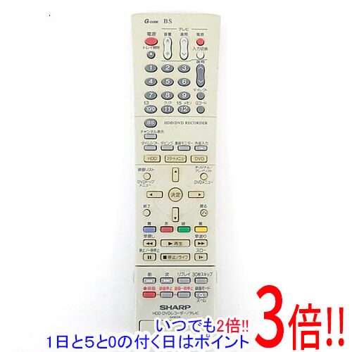 SHARP(シャープ) 純正DVDレコーダー用リモコン RRMCGA616WJPA SHARP(シャープ) 純正DVDレコーダー用リモコン RRMCGA616WJPA