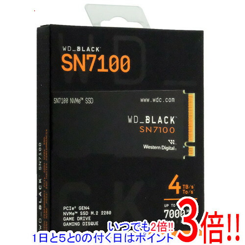 【1日と5.0のつく日、18日はポイント3倍！】Western Digital製 WD Black SN7100 NVMe SSD WDS400T4X0E 4TB