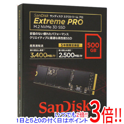SANDISK M.2 NVMe 3D SSD 500GB SDSSDXPM2-500G-J25｜エクセラー２号館　店