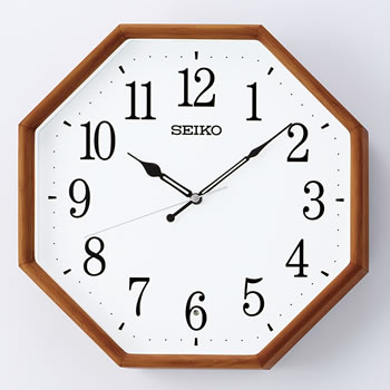 セイコー【SEIKO】掛け時計 電波クロック 壁掛け時計 八角形 木枠 ナチュラル KX263B★【KX263B】