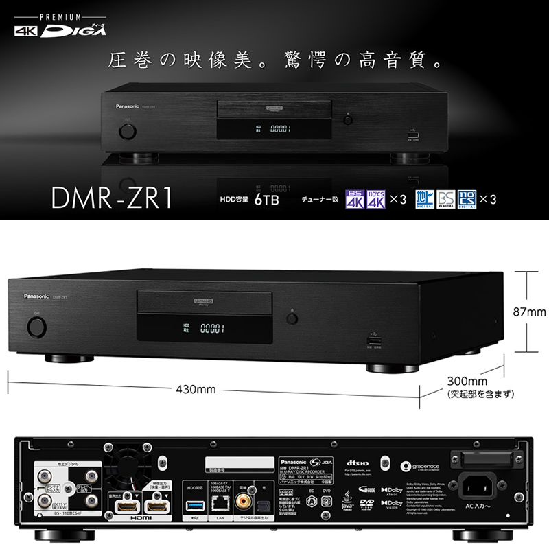 について パナソニック DMR-ZR1 ブルーレイディスクレコーダー DMRZR1