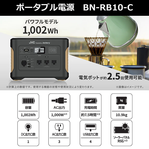 JVC Jackery ポータブル電源 BN-RB10-C (1002Wh) 値引きサービス www