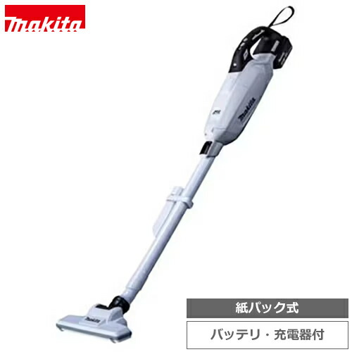 【4/15限定★抽選で2人に1人最大100%ポイントバック！要エントリー】マキタ【makita】18V3.0Ah 紙パック式 充電式クリーナ 白 掃除機 コードレススティッククリーナー CL285FDRFW★【電池・充電器付き】