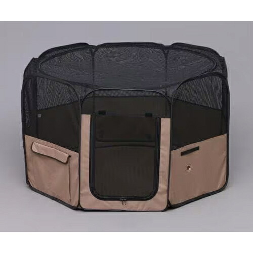 アイリスオーヤマ【ペット用品】折りたたみソフトサークル Lサイズ POTS-1260A ブラウン I-4967576252966【中型犬向け】