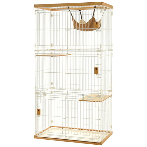 リッチェル【ペット用品】木製お掃除簡単キャットサークル M 猫用サークル ライトブラウン P-4945680566339【156633】